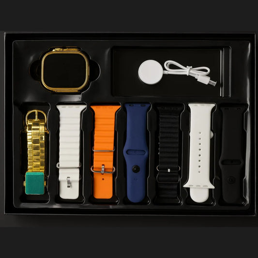 ساعة ذهبية فائقة 7 في 1